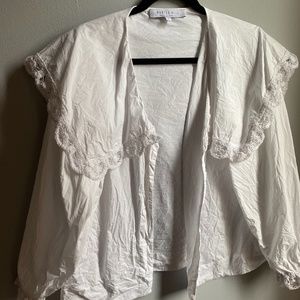 Hunter Bell New York white blouse with oversized collar